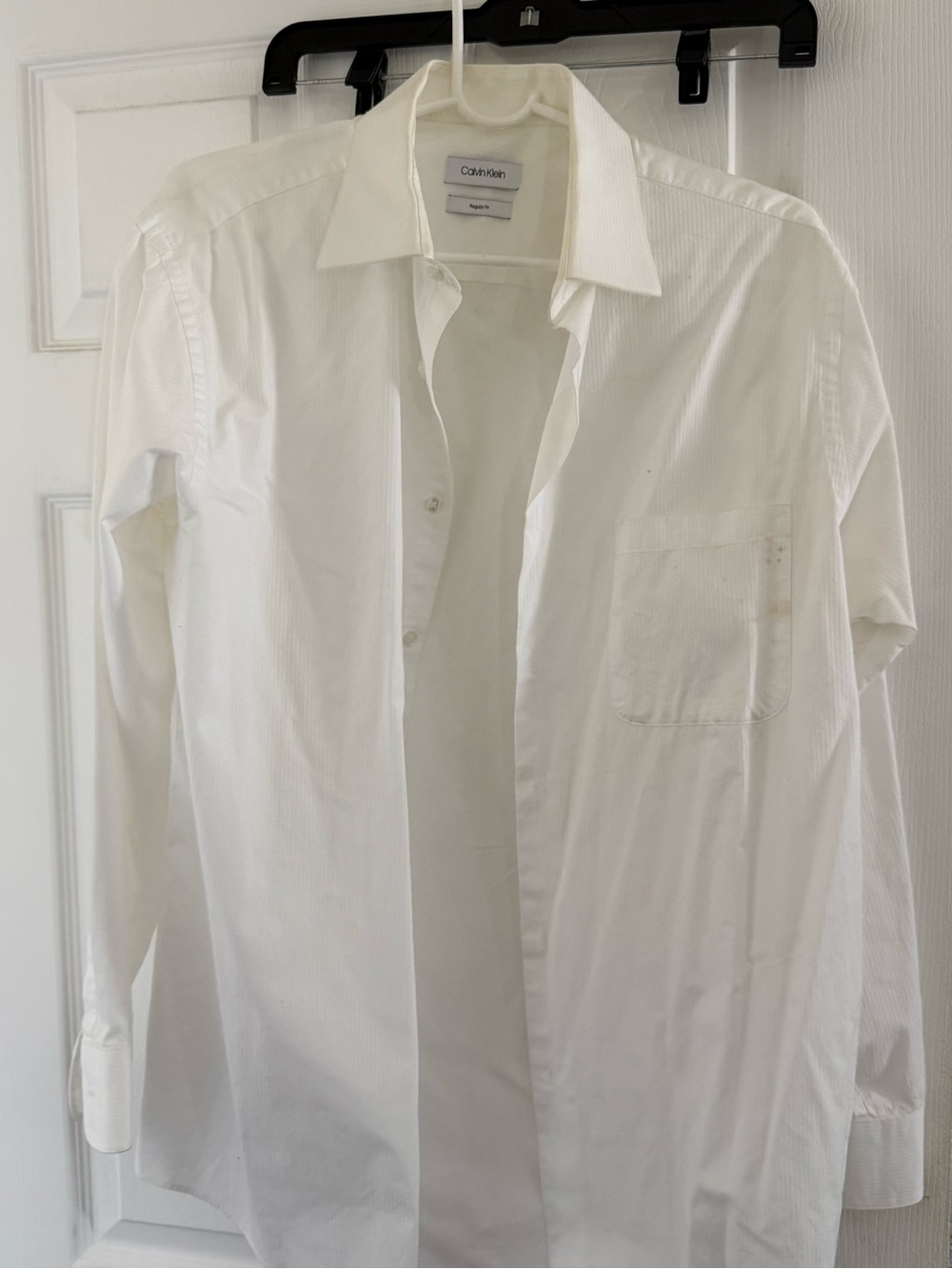 Calvin Klein White Men's Long-Sleeve Dress Shirt